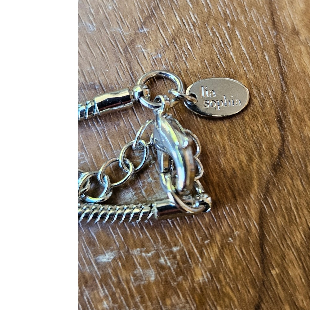Lia Sophia Necklace Lot (2) Gold Silver Round Pendant Fashion Jewelry - Picture 3 of 6